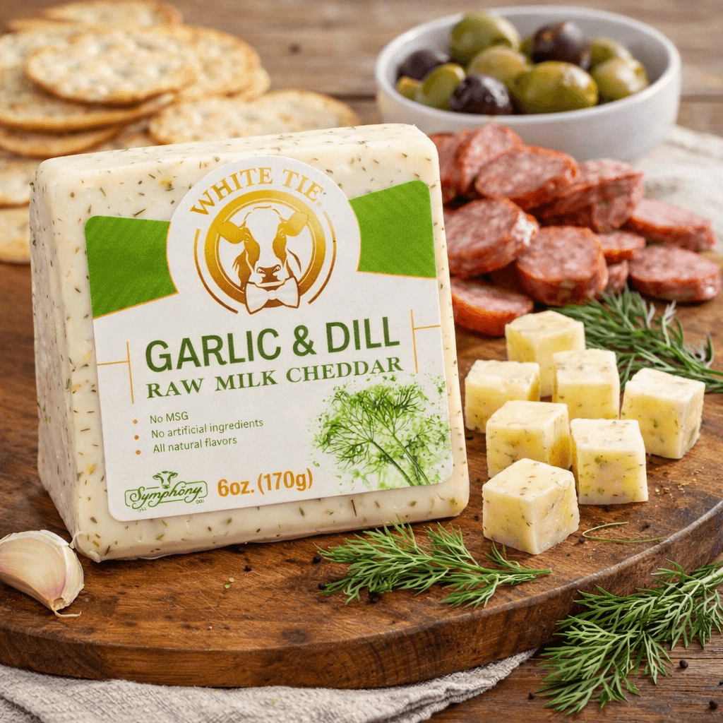 Garlic & Dill Raw Milk Cheddar 6mo